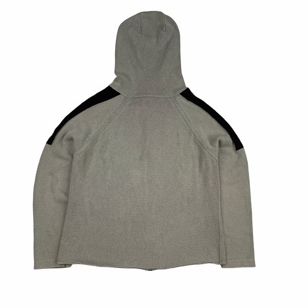 Stone Island Vintage Cotton Blend Full Zip Hooded Knit Jumper - Large