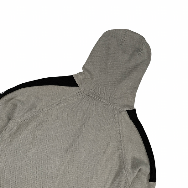 Stone Island Vintage Cotton Blend Full Zip Hooded Knit Jumper - Large
