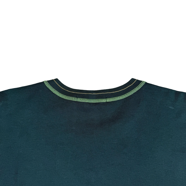 Stone Island 2023 Teal Embroidered Compass Cotton T Shirt - Large