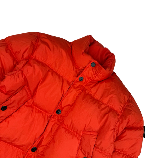 Stone Island 2025 Blood Orange Garment Dyed Crinkle Reps NY Puffer Jacket - Medium