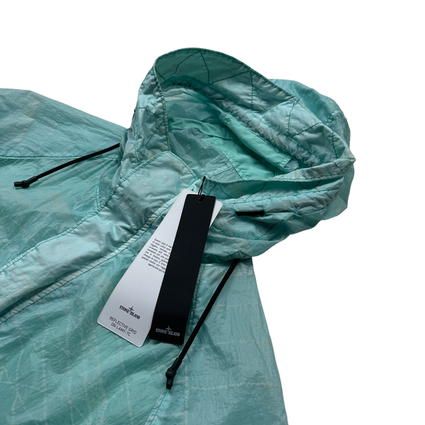 Stone Island Aqua Blue Reflective Grid Lamy TC Jacket - Large