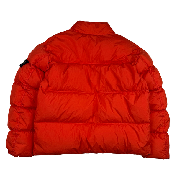 Stone Island 2025 Blood Orange Garment Dyed Crinkle Reps NY Puffer Jacket - Medium