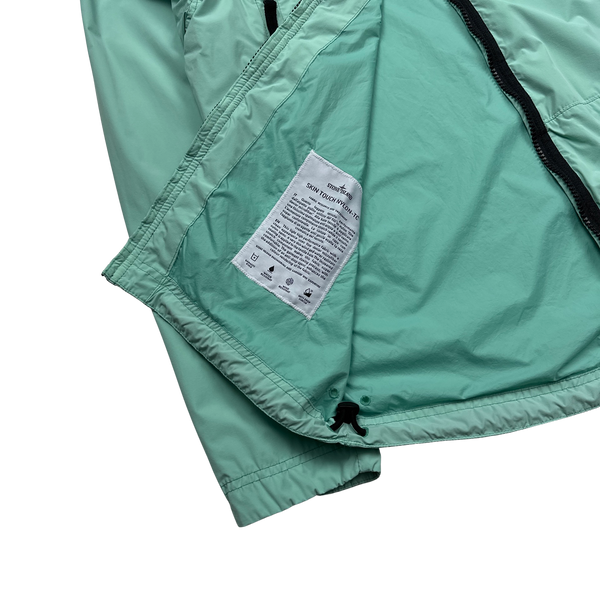 Stone Island 2021 Mint Green Skin Touch Nylon Hooded Jacket - Small