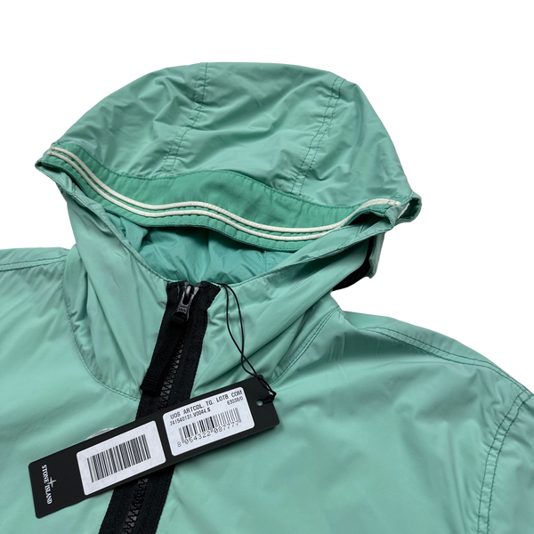 Stone Island 2021 Mint Green Skin Touch Nylon Hooded Jacket - Small