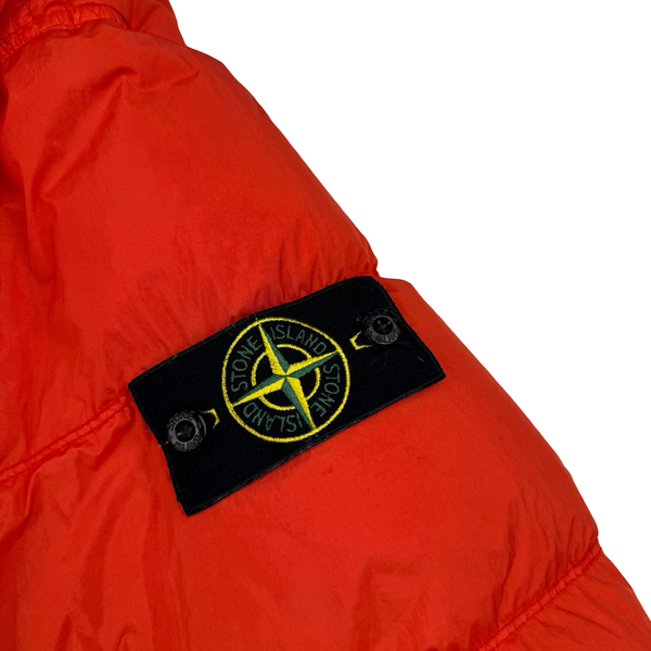 Stone Island 2025 Blood Orange Garment Dyed Crinkle Reps NY Puffer Jacket - Medium