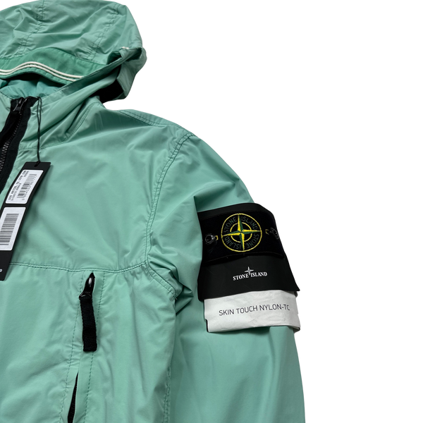 Stone Island 2021 Mint Green Skin Touch Nylon Hooded Jacket - Small
