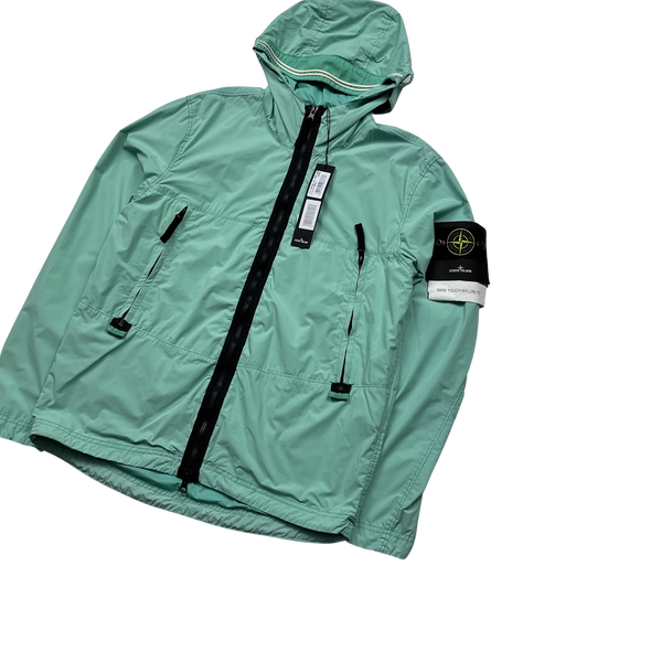 Stone Island 2021 Mint Green Skin Touch Nylon Hooded Jacket - Small