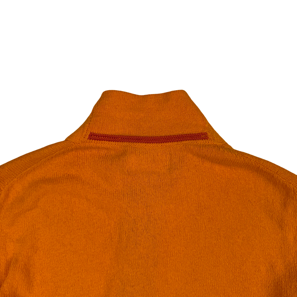 Stone Island 2014 Orange Zip and Button Cotton Knit Jumper - Medium