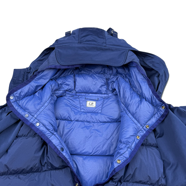 CP Company Blue Micro Kei Double Layer Hooded Goggle Field Jacket - Large