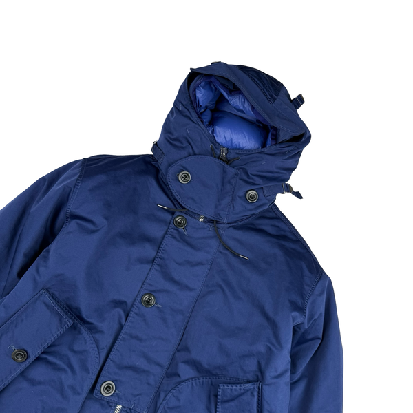 CP Company Blue Micro Kei Double Layer Hooded Goggle Field Jacket - Large