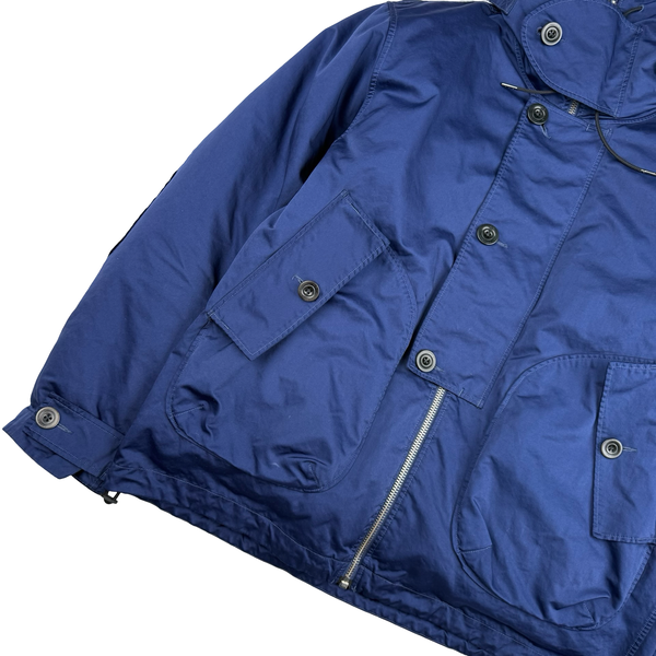 CP Company Blue Micro Kei Double Layer Hooded Goggle Field Jacket - Large