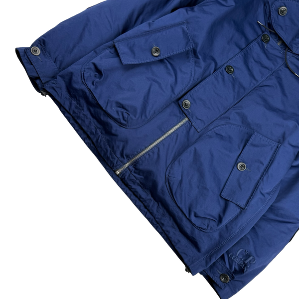CP Company Blue Micro Kei Double Layer Hooded Goggle Field Jacket - Large