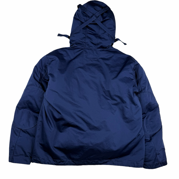 CP Company Blue Micro Kei Double Layer Hooded Goggle Field Jacket - Large
