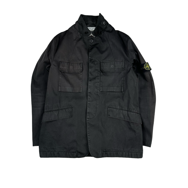 Stone Island 2005 Vintage Grey Cotton Blend Buttoned Jacket - Large