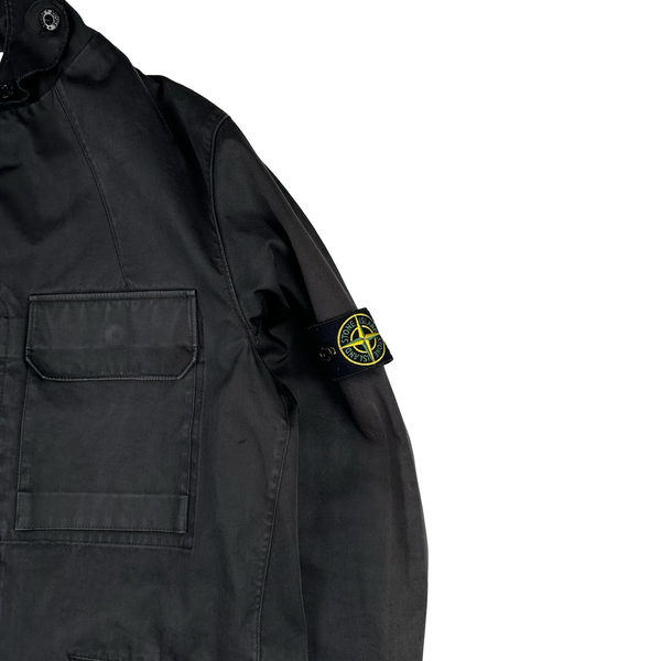 Stone Island 2005 Vintage Grey Cotton Blend Buttoned Jacket - Large