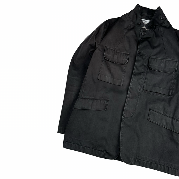Stone Island 2005 Vintage Grey Cotton Blend Buttoned Jacket - Large