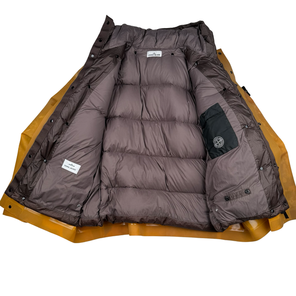Stone Island 2023 Tan Special Process Poly Strata Down Lined Ice Jacket - Large
