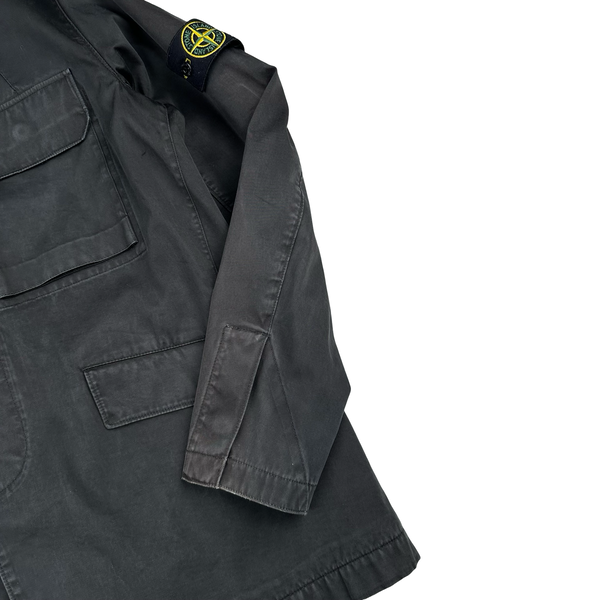 Stone Island 2005 Vintage Grey Cotton Blend Buttoned Jacket - Large