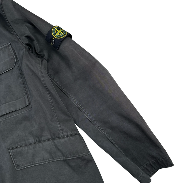 Stone Island 2005 Vintage Grey Cotton Blend Buttoned Jacket - Large