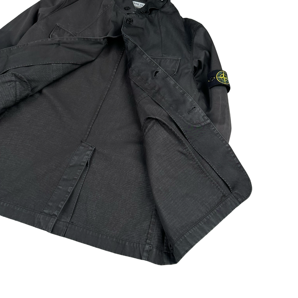 Stone Island 2005 Vintage Grey Cotton Blend Buttoned Jacket - Large
