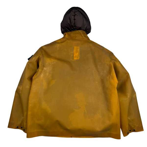 Stone Island 2023 Tan Special Process Poly Strata Down Lined Ice Jacket - Large