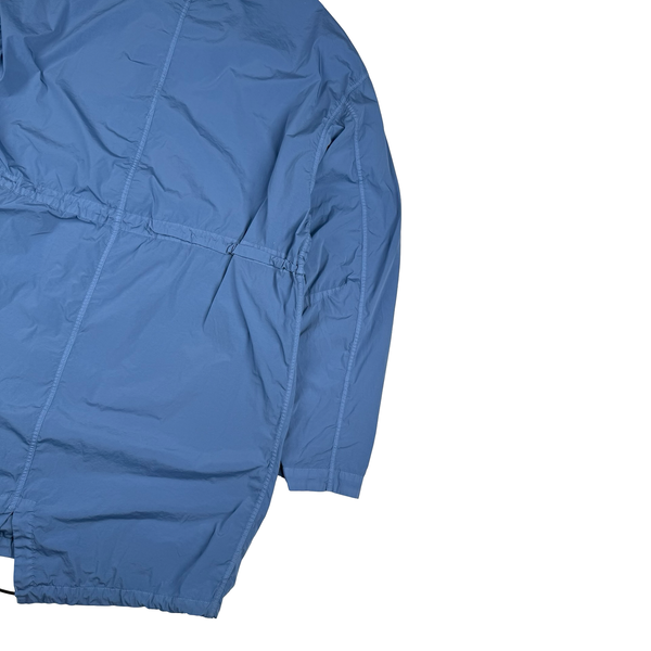 CP Company Blue Nycra Lens Viewer Hooded Fishtail Parker Jacket - Large (50)