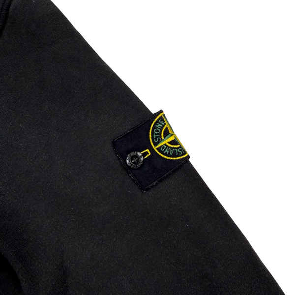 Stone Island 2021 Black Pullover Cotton Hoodie - Small