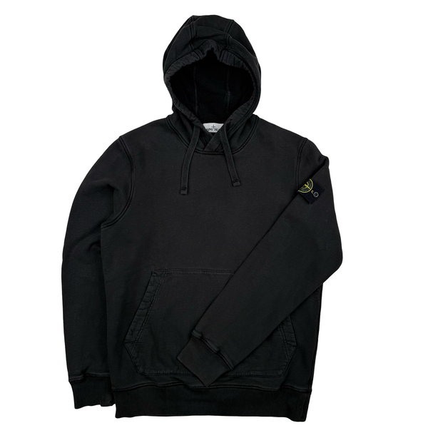 Stone Island 2021 Black Pullover Cotton Hoodie - Small