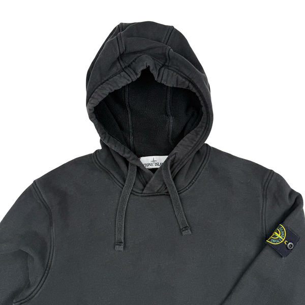 Stone Island 2021 Black Pullover Cotton Hoodie - Small