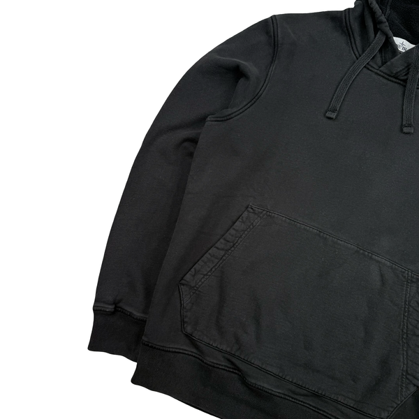 Stone Island 2021 Black Pullover Cotton Hoodie - Small