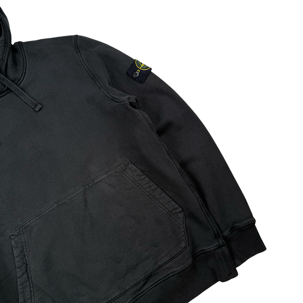 Stone Island 2021 Black Pullover Cotton Hoodie - Small