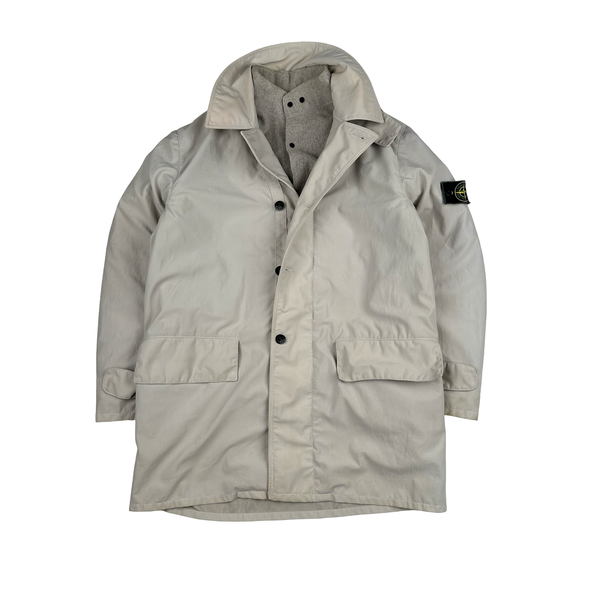 Stone Island Nylam Vintage 1998 Cream Wool Blend Dutch Rope Zipped Jacket - Medium