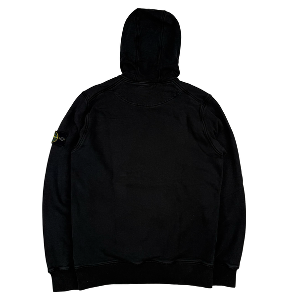 Stone Island 2021 Black Pullover Cotton Hoodie - Small