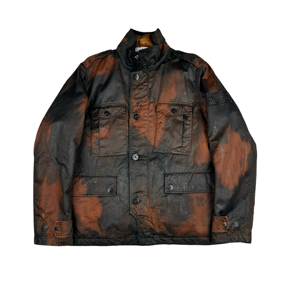 Stone Island 2014 Raso Hand Painted Tortoise Shell Camo Field Jacket - XL