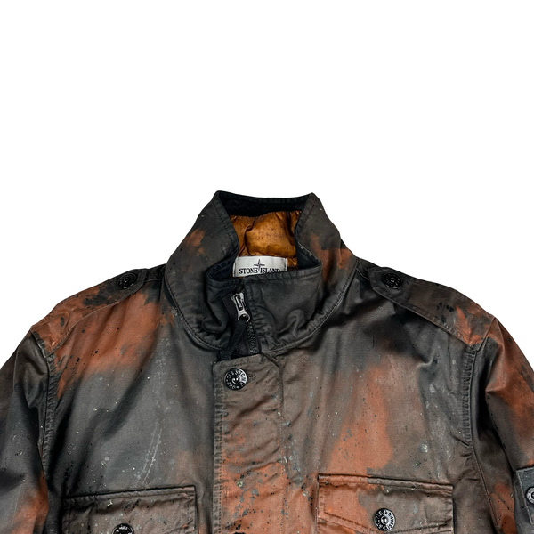 Stone Island 2014 Raso Hand Painted Tortoise Shell Camo Field Jacket - XL