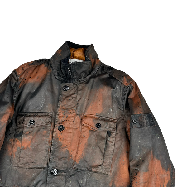Stone Island 2014 Raso Hand Painted Tortoise Shell Camo Field Jacket - XL