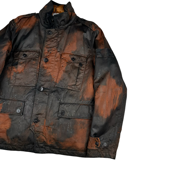 Stone Island 2014 Raso Hand Painted Tortoise Shell Camo Field Jacket - XL