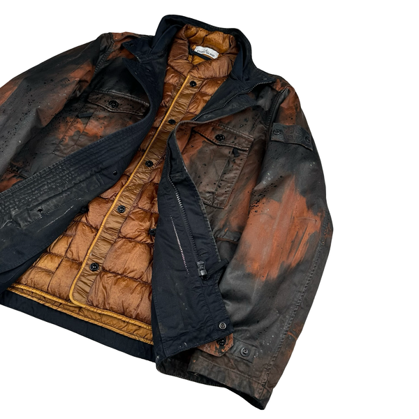 Stone Island 2014 Raso Hand Painted Tortoise Shell Camo Field Jacket - XL