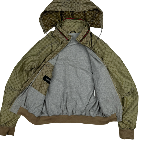 Gucci Classic Monogram Hooded Zip up Jacket - Medium