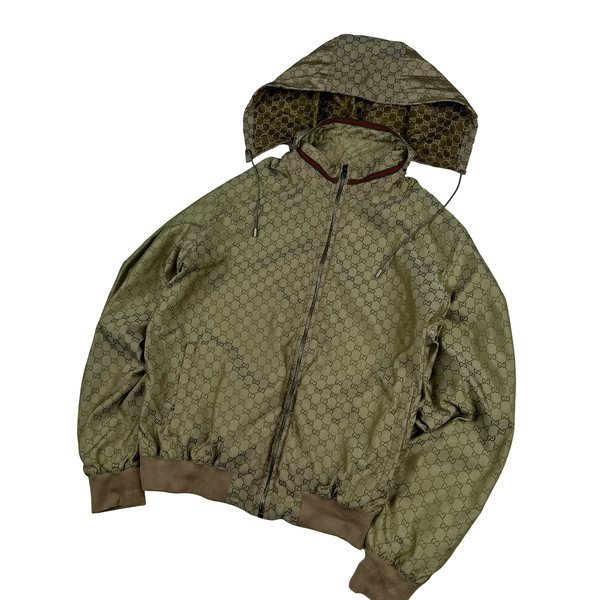 Gucci Classic Monogram Hooded Zip up Jacket - Medium
