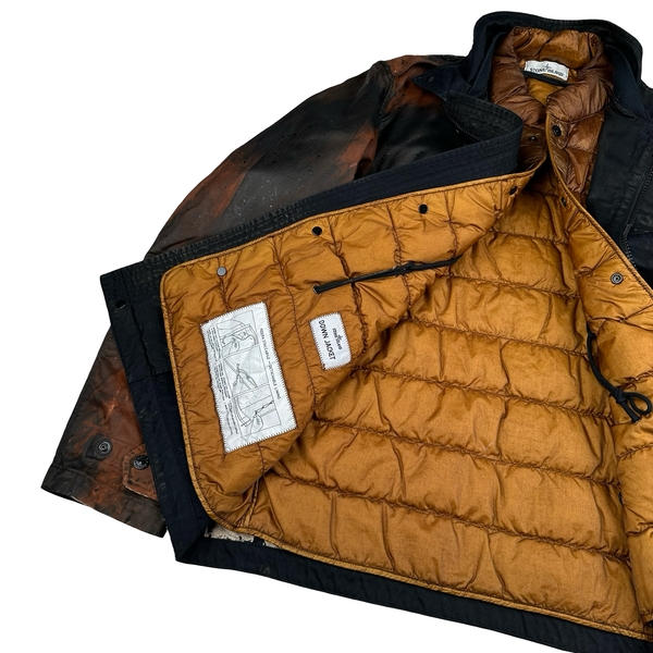 Stone Island 2014 Raso Hand Painted Tortoise Shell Camo Field Jacket - XL