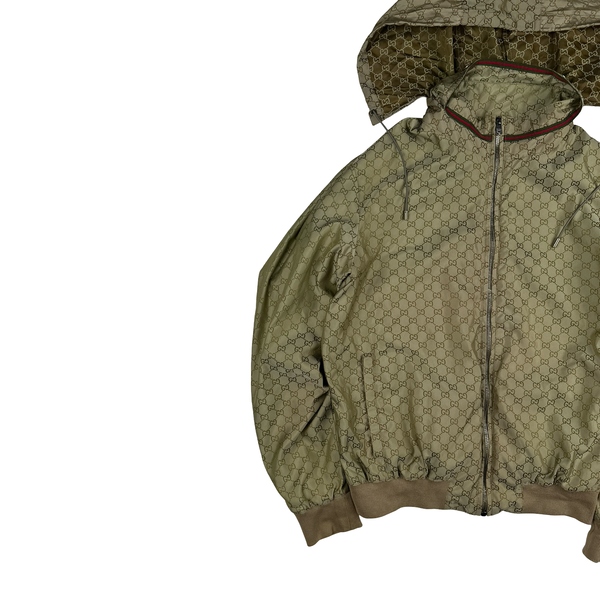 Gucci Classic Monogram Hooded Zip up Jacket - Medium