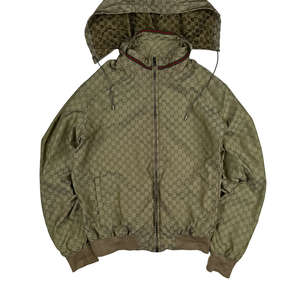 Gucci Classic Monogram Hooded Zip up Jacket - Medium