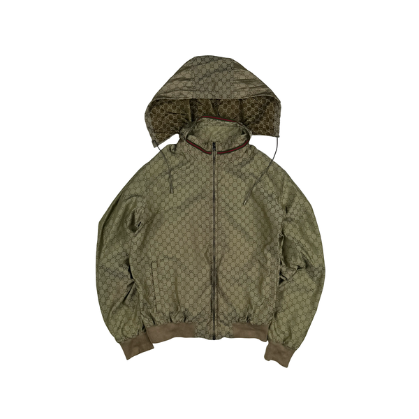 Gucci Classic Monogram Hooded Zip up Jacket - Medium