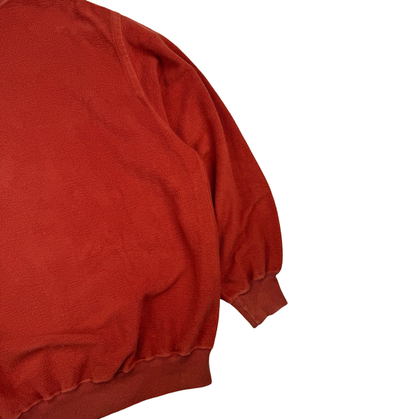 Stone Island Vintage Burnt Orange Fleece Mock Neck Pullover Sweater - XXL
