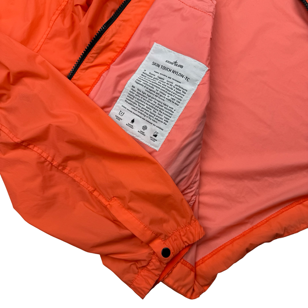 Stone Island 2020 Neon Orange Skin Touch Nylon Hooded Jacket - XL