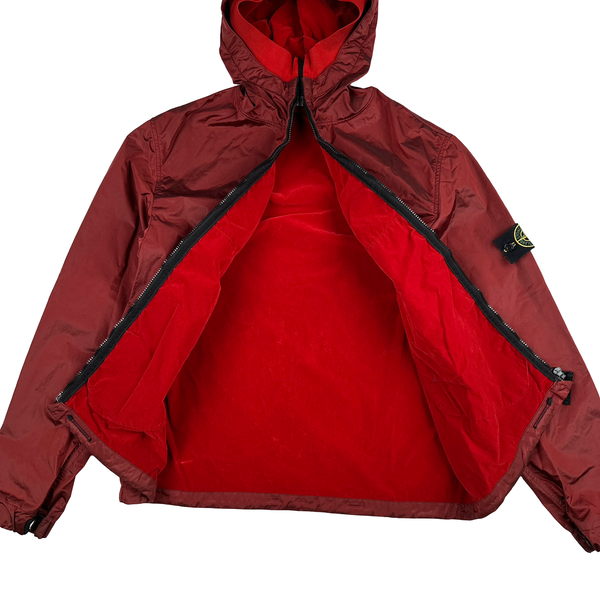 Stone Island 2007 Red Nylon Metal Hooded Jacket - Large