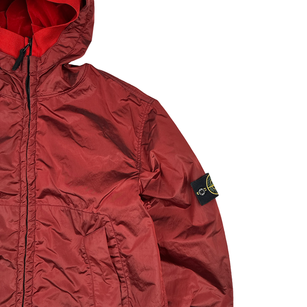 Stone Island 2007 Red Nylon Metal Hooded Jacket - Large