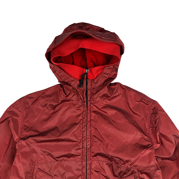 Stone Island 2007 Red Nylon Metal Hooded Jacket - Large