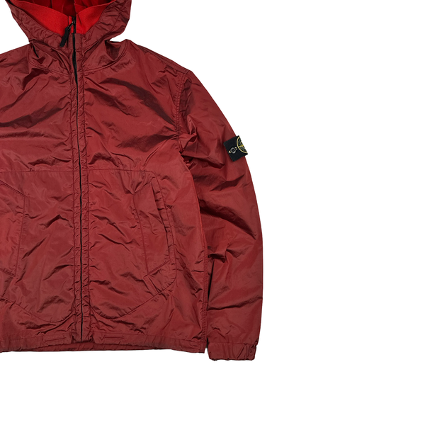 Stone Island 2007 Red Nylon Metal Hooded Jacket - Large